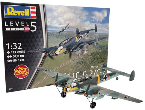 Revell 04961 Messerschmitt Bf110 C-2/C-7 Age 3+ 1:32 Scale Unbuilt/Unpainted Plastic Model Kit
