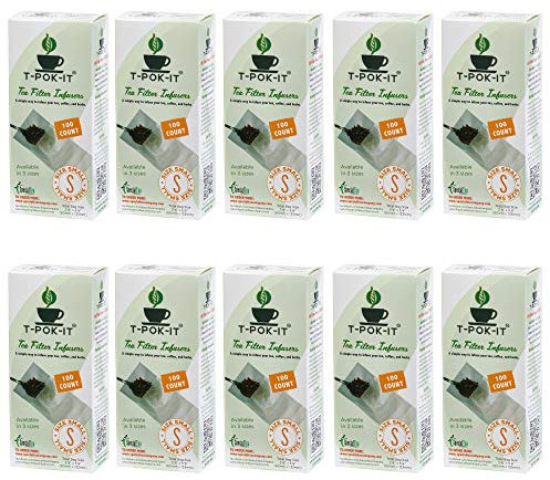 Special Tea 080101728805 T-Pok-It Filtre à thé avec infuseurs Blanc Taille S 1000 pièces 60 mm x 130 mm