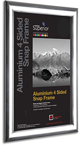 Seco Schnapprahmen, A1, Aluminium, 4-seitig, 25 mm - Poliertes Silber