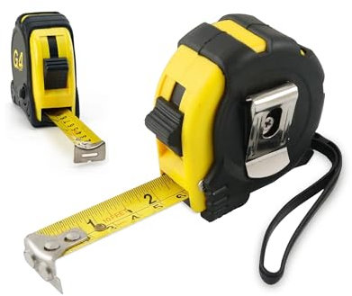 G4GADGET 7.5 Meter Tape Measure – Heavy Duty 25mm Wide Blade, Retractable Griplock Design, Metric & Imperial Markings, Shockproof Rubber Case, Professional Measuring Tool