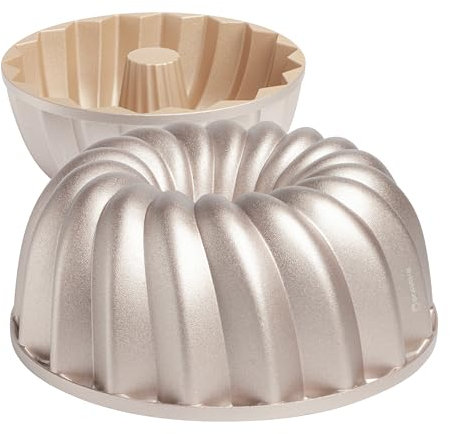 Erreke Stampo Ciambella, Stampo Antiaderente per Torta e Ciambellone, Tortiera Cottura Uniforme, Alluminio Fuso Resistente, Color Oro Rosa, Qualità Professionale, 2.5 Litri, Classico