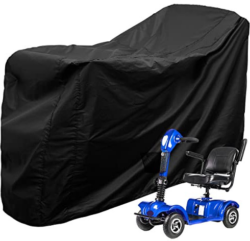 Heavy Duty Mobility Scooter Cover with Storage Bag, 190D Oxford Waterproof Anti-uv Wheelchair Storage Cover, 140 * 66 * 91 cm