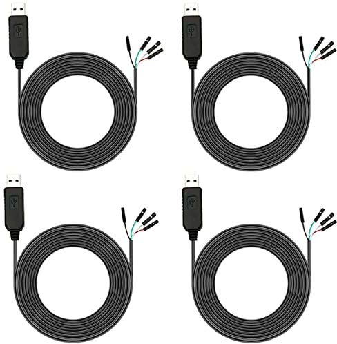 Youmile 4 pcs PL2303 PL2303HX USB to TTL Serial Converter 3.3V Debug Cable RS232 TTL Serial Adapter Converter 4 Pin Female Socket for Arduino