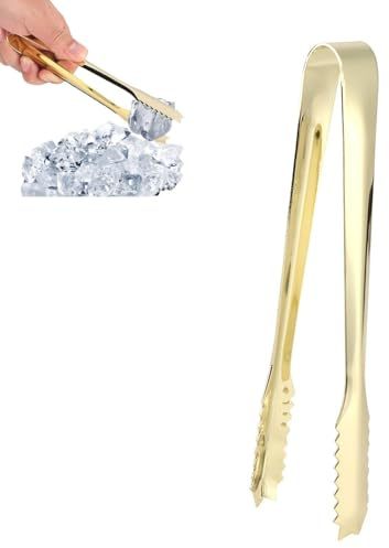 2Pcs Sugar Tongs, Small Ice Stainless Steel Ice Sugar Tongs for Bar Sugar Cubes Clamp Metal ClipTea Party Accessories for Tea Coffee(Gold)