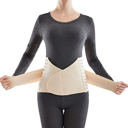 FDEETY Fascia Lombare Supporto Schiena, Bustino Ortopedico Alleviare L'ernia Del Disco Dalla Sciatica,Cintura Lombare che Svolgono Lavori Pesanti, Beige