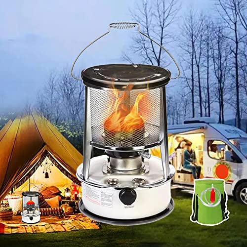 GUAWJRZDP Petroleum Heizung Heizer,Ohne Strom Innen Petroleumofen,Tragbarer Petroliumheizer mit Umfallschutz,Garten Heizstrahler,Effizienter Camping Heizung und Kochen (Color : White)