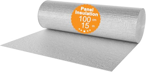 YRHome Isolierfolie Dämmfolie Heizkörper reflexionsfolie Isolierfolie heizung Haus Thermofolie Fenster für Kälteschutz Isolierungsfolie Wärmedämmung für Camping Pool Auto (1x15m - 15㎡)
