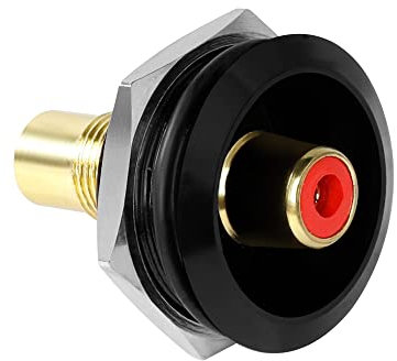 QIANRENON Vergoldet RCA Eingebettet Gewinde Runder Adapter, RCA Buchse auf Buchse Panel Montage AV Anschluss, für S/PDIF, TV, Subwoofer, Phono, Lautsprecher, Verstärker, Rot