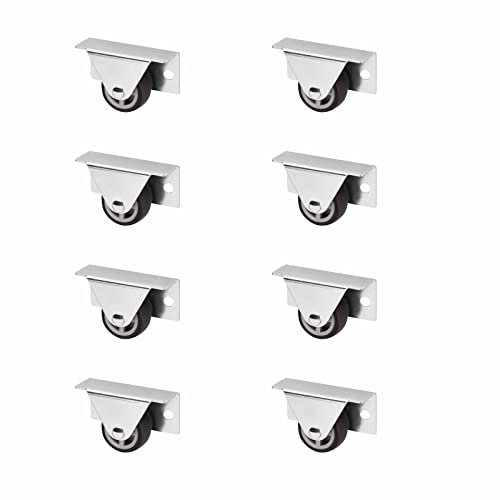 Sotech 8er Set Kastenrolle TRIER (Ø 30 mm, für Seitenmontage, dunkelgrau) Bockrolle, leise und bodenschonend, Ideal für Bettkästen und Bodenschubladen