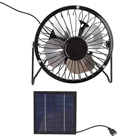 Natudeco USB-Solar-Ventilator, Solarbetriebener Lüfter, Tragbarer Mini-Ventilator Mit Photovoltaik-Solarpanel Für Camping, Gewächshäuser, Wohnmobile