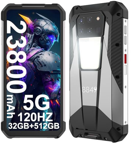 8849 Tank 3 Outdoor Handy Ohne Vertrag(2023), 23800mAh Android 13 5G Outdoor Smartphone mit 1200LM Campinglicht, 32GB RAM+512GB ROM, 6,79 Wasserdicht Dual SIM Smartphone, 200MP Hauptkamera/OTG/GPS