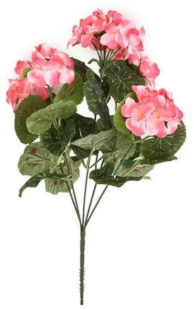 EboLD Künstliche Geranie, rote und rosa Blumen, Kunstblume, Seide, künstliche Hortensien, Begonie, Blume, Zuhause, Büro, Hochzeit, Dekoration, Rosa