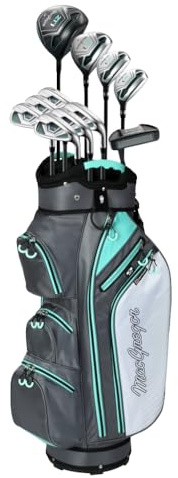 MacGregor ZT1 Ladies Golf Package Set, Graphite 6-SW, Cart Bag, Right Hand, Grey/Turquoise