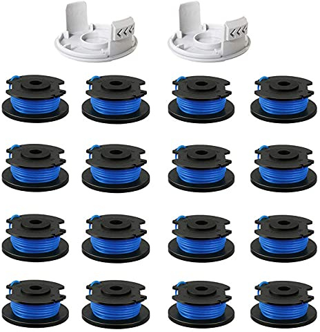 Bobina di ricambio per tagliabordi, compatibile con Ryobi One+ AC14RL3A, Olt1832 Rac124, 1,6 mm, linea di ricambio per tagliabordi Ryobi 18 V, 24 V, 40 V, filo per decespugliatore senza fili, 3,4 m