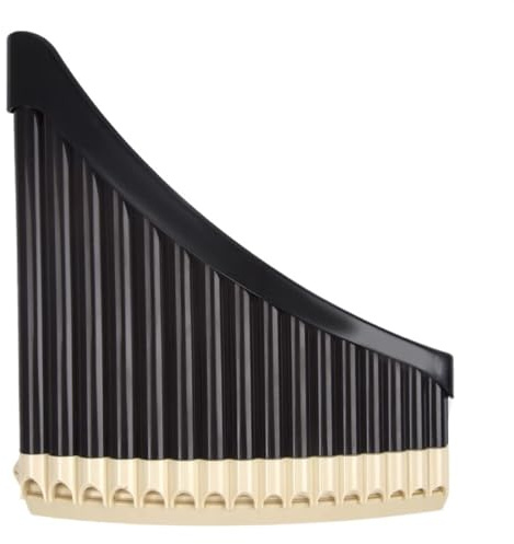 Panflöte Instrument Schwarze Panflöte Aus Kunstharz Gebogen Mit Bodenstütze Spielpanflöte Gebogen 16 Rohre