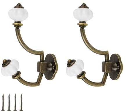 LWLWA Kleiderhaken Vintage, Zinklegierung Garderobenhaken, 2 Stück | Garderobenhaken Vintage Antikes Aussehen Mit Schrauben, Platzsparend, Geeignet für Einbau Wohnzimmer, Bad, Schlafzimmer, Flur