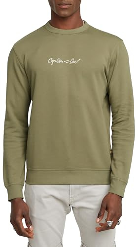 G-STAR RAW G-Script Logo R tröja för män, Grön (Ensis Green D26407-d257-6057), XXL