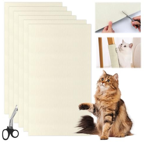 Kratzbaum für Katzen, selbstklebend, 5-teilig, 30 x 60 cm, Sofasitzmatte, Climbing Cat Scratcher, Kratzbaum (beige)