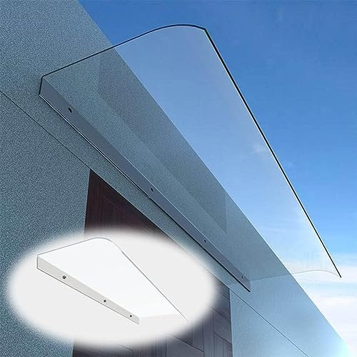 QIANMEI Polycarbonate Roofing Sheet Door Canopy Door Window Awning Roofing Rain Shelter, Transparent Polycarbonate UV Protection Sheet For Door/Window, For Greenhouses,Sheds(Facade,15X47in(40X120cm))