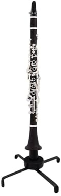 Boston Klarinettenständer & Flötenständer – Klappbarer Stativ Halter für Klarinette, Querflöte, Böhmflöte & Oboe – Stabiler Instrumentenständer für Holzblasinstrumente – Schwarz