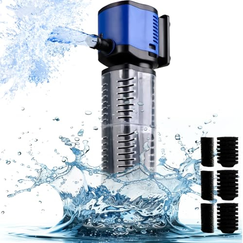Internal Aquarium Filter for 75-200 Gallons Tank, Removable, Submersible Fish Tank Filter, 400GPH Powerful Pump for Large Fish Tanks, Turtle Tanks, Deodorization Decontamination Filter System