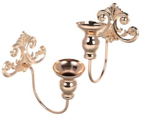 TOPPERFUN 2pièces Décoration Murale Vintage Applique Murale Fer Bougeoirs Muraux pour Salon Salle à Manger Chambre