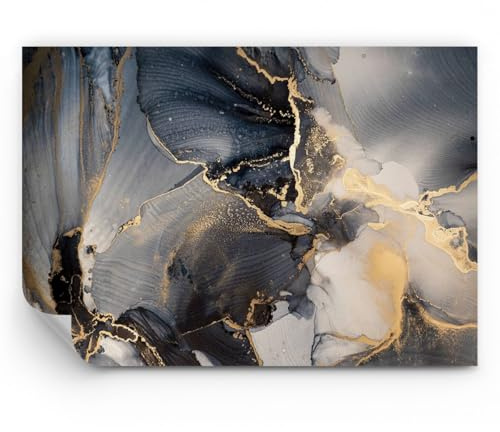 ARTTOR Fotomural 150x105 cm Papel Pintado Abstracto - 4824 - WF3 | Oscuridad Oro Abstracción Premium Canvas Papel pintado de vinilo tejido no tejido Decoración de Pared Salón Moderno ARTTOR