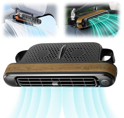 Ventilateur de Voiture, 2025 Ventilateur de Véhicule USB Portable avec 3 Vitesses Réglables, Ventilateur de Refroidissement de Voiture pour Berline SUV RV Bateau Camion (Woodgrain)
