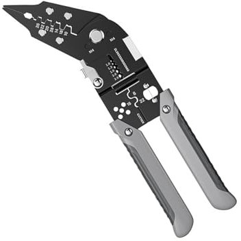 Pinza crimpatrice professionale con impugnatura antiscivolo Connettori per cavi Strumento di crimpatura multifunzione Pinze spelafili per elettricisti