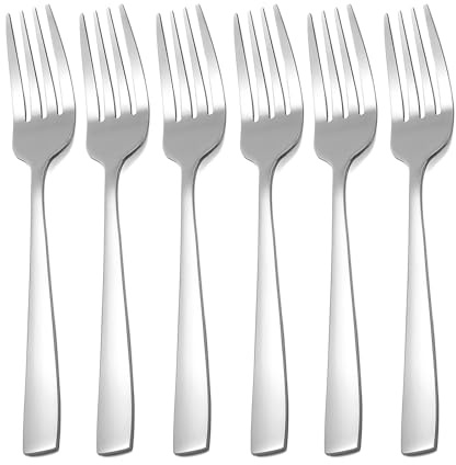 Dinner Forks,GOBOOMAN Stainless Steel Table Fork Heavy 8.3 inch Kitchen Cutlery Sets Mirror Polishing Silverware Forks (6)