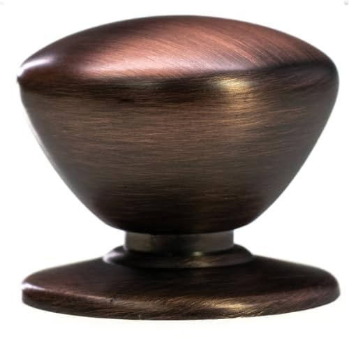 trust4care 2-Pack Extra Large Oil Rubbed Bronze Bifold Closet Dummy Door Knobs with Wide Base, Weathered Brushed Bronze Pantry Hinged Dresser Cabinet Doorknobs, 1-3/5 Sideboard Drawer Pulls Handles
