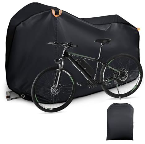 PANPHEN Heavy Duty 210D Oxford Bike Cover Waterproof for 1 bike | Fabric Bike Cover For Outside Storage,Rain Sun UV Dust Wind Proof with Lock Holes and Storage Bag for Mountain Bikes