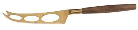 alpina Set de Couteaux à Fromage 2 Pièces – Couteau Fromage Doré avec Manche Bois – Pour Fromage Tendre ou Dur – Couteaux à Fromage pour Plateau Apéritif