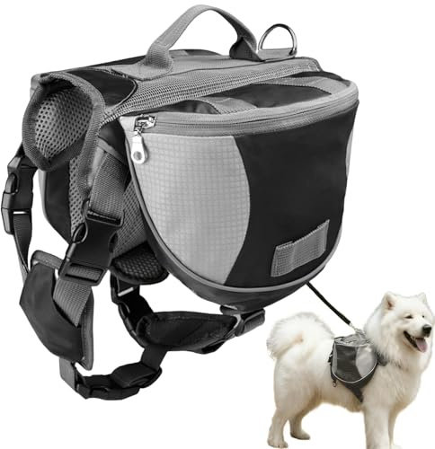 Sulxyi Hundespaziergang Tasche - Mit Seitentaschen Verstellbare Versorgungsfächer - Großer Hunde Rucksack,Für Spaziergänge Outdoor Übernachtungsreisen Auto Flugzeug Flughafen Taxi Öffentlicher