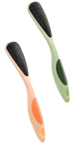 MOTHNUR Double-Sided Long Handle Foot File Callus Remover Ergonomic TPR Material Foot Planer for Dead Skin Removal Lightweight Portable Pedicure Tool