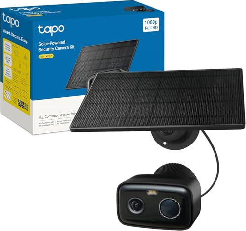Tapo C401 KIT Solar Überwachungskamera für außen, 1080p, 180-Tage-Akku, Kabellos, Farbnachtsicht, 2,4 GHz WLAN, Zwei-Wege-Audio, KI-Erkennung, lokale microSD-Karte oder H500-Homebase