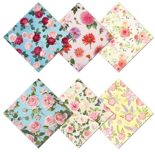 CREATCABIN 6 Pcs Flowers Glasses Cleaning Cloth Microfiber Cloth Soft Multicolor Cleaner Sunglasses Reusable Thicken Wipes Cloths for Eyeglasses Camera Cell Phone Lens Screens Glasses Gift 6x6 Inch