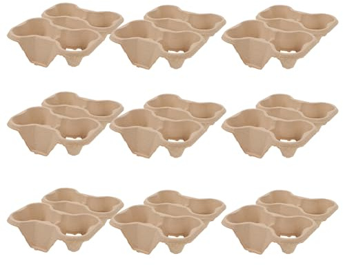 TOPPERFUN Soporte Fijo de Cartón Kraft Corrugado para 4 Vasos, Bandeja Portabebidas Desechable para Café y Leche Caliente, 20 Unidades para Tiendas y Servicio de Comida para Llevar