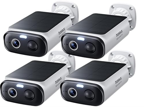 Baseus Security S1 Lite övervakningskamera utomhus solbatteri WLAN, IP67 väderbeständig, kameraövervakning trådlös utomhus 2K 135°, färgnattvision, inga avgifter, kompatibel med Alexa & Google [4