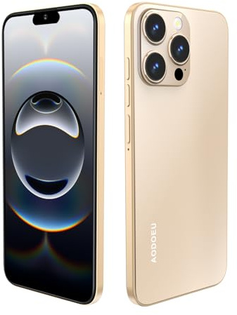 AODOEU Téléphone Portable Débloqué 4G, 6Go+64Go Android 13 Waterdrop 6,56, 8MP+21MP, Chargement Rapide Smartphone Pas Cher, 3 Slot-Dual SIM Telephone Portable Pas Cher WiFi/GPS/OTG/Type C-Or