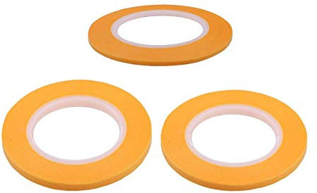 YMLOVE 3Pcs Precision Masking TapeHobby Model Painting Supplies for Modeling, Edging, Trim Fine Line, Arts & Crafts Projects 3/5/8mm x 18 m
