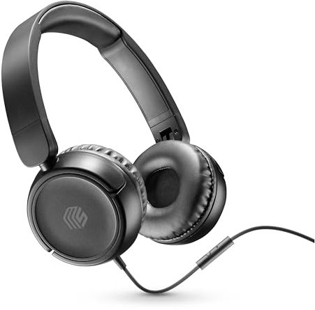 Music Sound - Color - Cuffie a Filo dotate di Connettore USB-C - Padiglioni Auricolari Extra Morbidi - Design Girevole e Pieghevole - Microfono - Nero