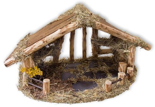 Fritz Cox RUSTIKA-Krippen-Stall in Deutschland gefertigt aus Massivholz | hochwertige Verarbeitung für Ihr traumhaftes Weihnachtsfest