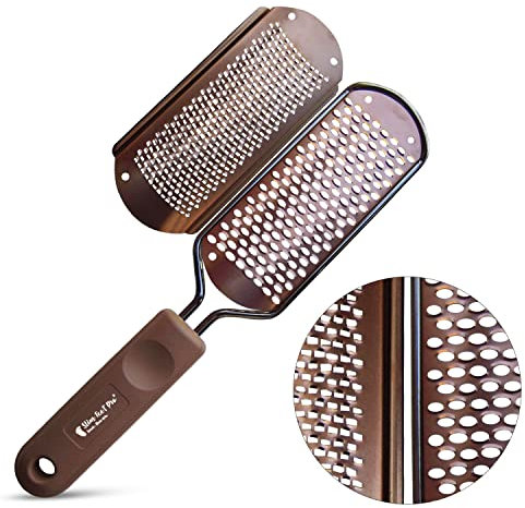 Professionelles Hornhautentferner-Set aus Edelstahl, zur Entfernung von Hornhaut, Hornhaut, abgestorbenen Haut, Kallus, Schwielen, trockene und rissige Füße, Feile für Fußpflege mit doppelter Füße