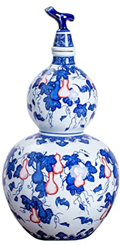 Alipis Blue White Porcelain Wine Bottle Ceramic Wine Holder Light Weight Easy to Clean