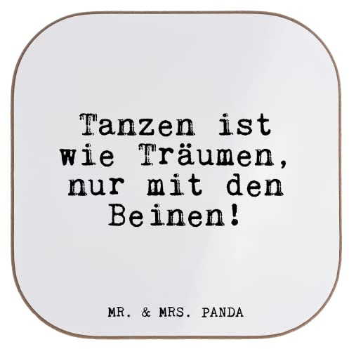 Mr. & Mrs. Panda Tischschoner Tanzen ist wie Träumen,... - Geschenk, gläseruntersetzer, Sprüche, Constanze, Tanz Spruch, träumen, Untersetzer Glas, Tänzer, Coaster, schönes Zitat, Holzuntersetzer