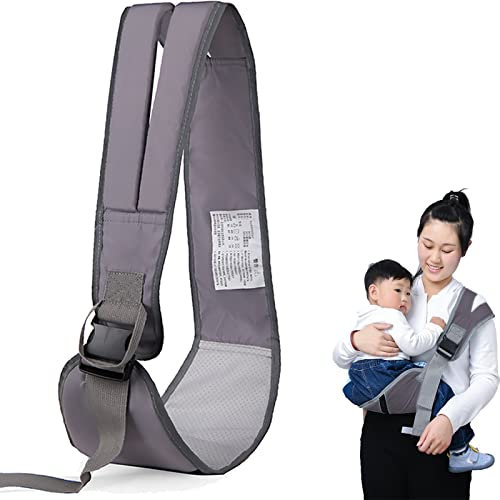Babytrage, Tragbare Baby Tragegurt Mit Verstellbaren Schultergurten, Babytrage Seitlich Kleinkind Trage, Baby Carrier Tragetuch Baby, Kleinkind Bis Zu 25kg (Grau)