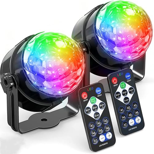 Strex Discokugel mit Fernbedienung 2 PACK - für Kinder und Erwachsene - Partybeleuchtung - Disco Ball - Disco Beleuchtung - Disco Lampe