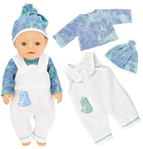 JurciCat Vestiti Bambole Reborn Vestiti per Bambole Neonato Accessori per Bambola con Cappello Pantaloni a Maniche Lunghe Accessori Bambole 35-43 cm Regalo per Bambini (Bambole non Incluse)