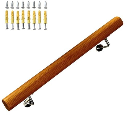 Pasamanos de madera para escaleras interiores Pasamanos de escalera de pared para el hogar, baño, pasillo, terraza, barandillas de escaleras con soportes de acero inoxidable, pasamanos ( Size : 270cm